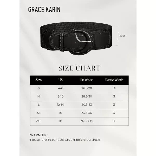 imageGRACE KARIN Womens 2024 Fashion Wide Stretchy Belt Casual Stretchy Belt for Dress SXXLBlack