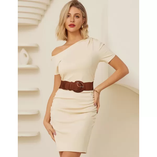 imageGRACE KARIN Womens 2024 Fashion Wide Stretchy Belt Casual Stretchy Belt for Dress SXXLBrown
