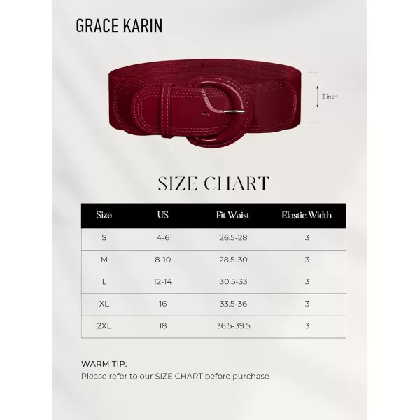 imageGRACE KARIN Womens 2024 Fashion Wide Stretchy Belt Casual Stretchy Belt for Dress SXXLBurgundy