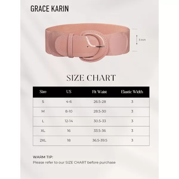 imageGRACE KARIN Womens 2024 Fashion Wide Stretchy Belt Casual Stretchy Belt for Dress SXXLLight Pink
