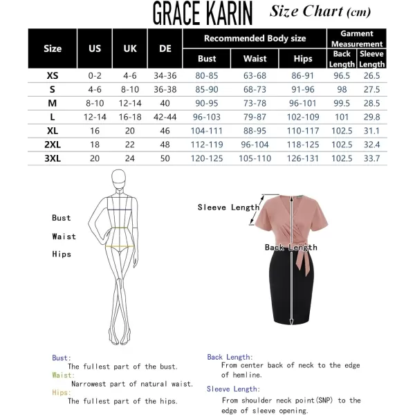 imageGRACE KARIN Womens Business Pencil Dress Short Sleeve Wedding Guest Office Work Dresses Cocktail PartyWine Red