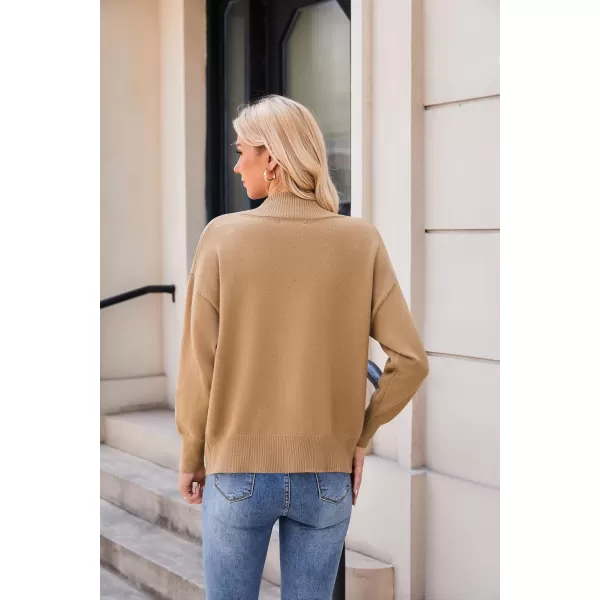 imageGRACE KARIN Womens Cardigan Sweaters V Neck Gold Buttons Double Breasted Knit Cardigans Outwear with PocketsKhaki
