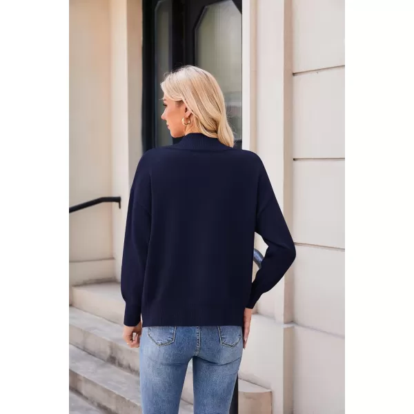imageGRACE KARIN Womens Cardigan Sweaters V Neck Gold Buttons Double Breasted Knit Cardigans Outwear with PocketsNavy Blue