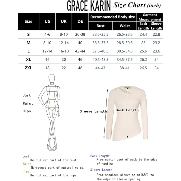 imageGRACE KARIN Womens Crewneck Cutout Long Sleeve Tops Twist Fitted Ruched Slit Asymmetrical Hem TShirts Tees Fall Tunic TopApricot