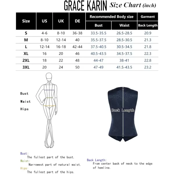 imageGRACE KARIN Womens Dressy Casual Versatile Full Lined Vest Tuxedo Suit WaistcoatBlack