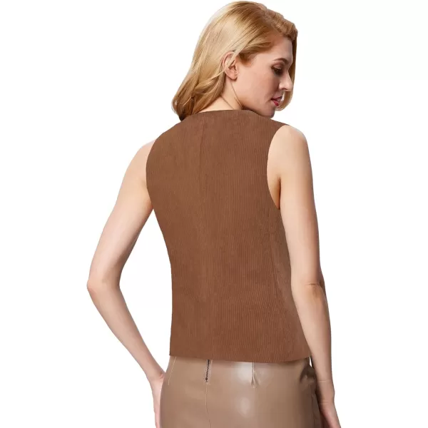 imageGRACE KARIN Womens Dressy Casual Versatile Full Lined Vest Tuxedo Suit WaistcoatBrown