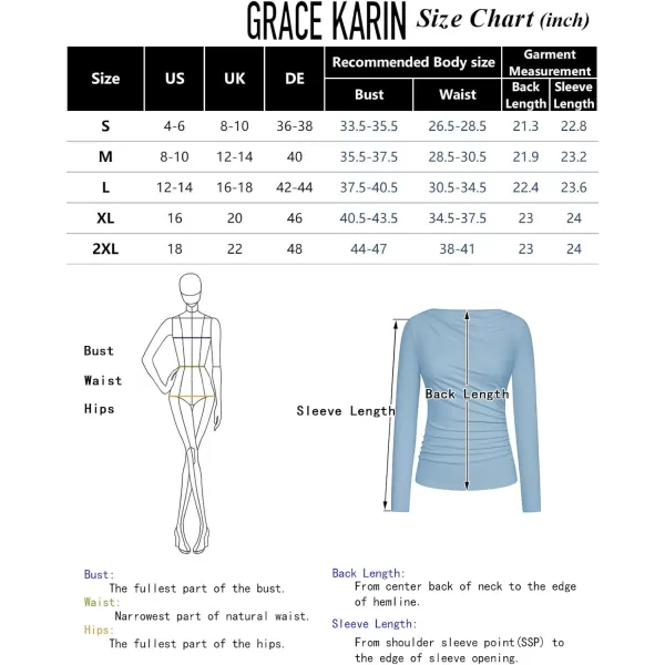 imageGRACE KARIN Womens Long Sleeve Ruched Tops Boat Neck Slim Fit Casual Going Out Blouses 2024 Fall Trendy Tight ShirtsBrown