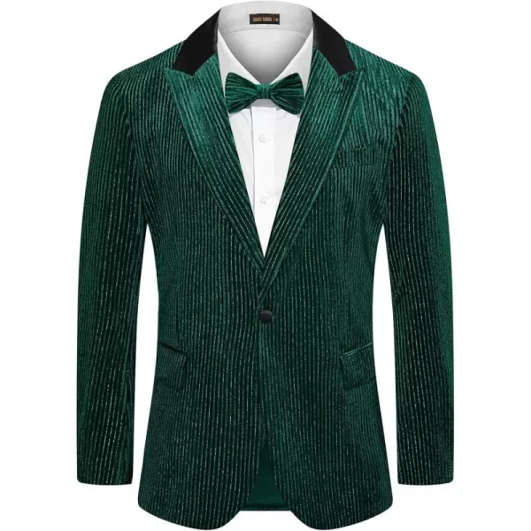 imageGRACE KARIN Mens Velvet Blazer One Button Sport Coat Tuxedo Jacket for Party Prom Wedding DinnerGreen