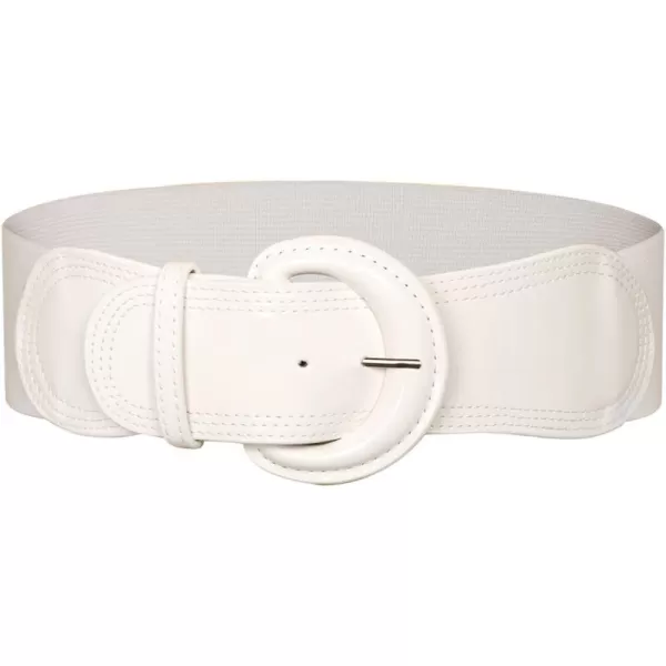 imageGRACE KARIN Womens 2024 Fashion Wide Stretchy Belt Casual Stretchy Belt for Dress SXXLIvory White