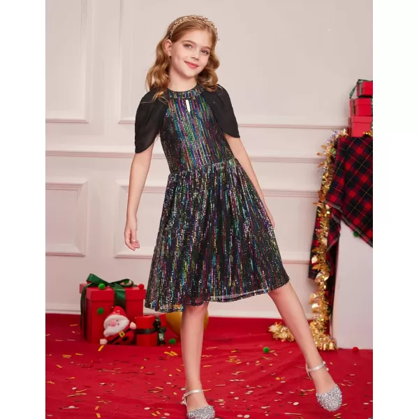 imageGRACE KARIN Girls Sequin Dresses Halter Neck Backless Elegant Formal Prom Party Graduation Pageant Dress 514Black Phantom