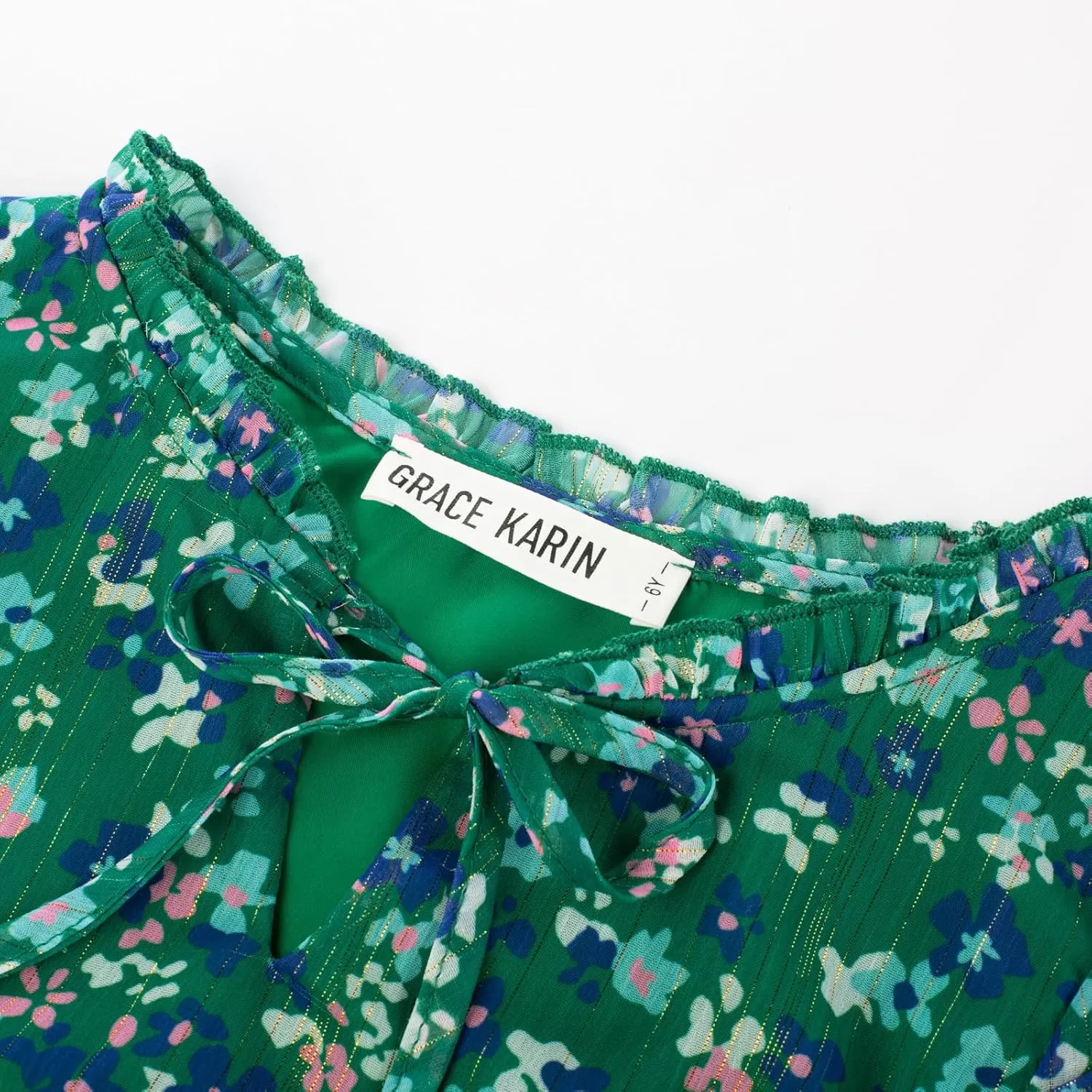 imageGRACE KARIN Girls Fall Long Sleeve Dress Formal Party Holiday Smocked Waist Midi Dresses 512YearsDark Green