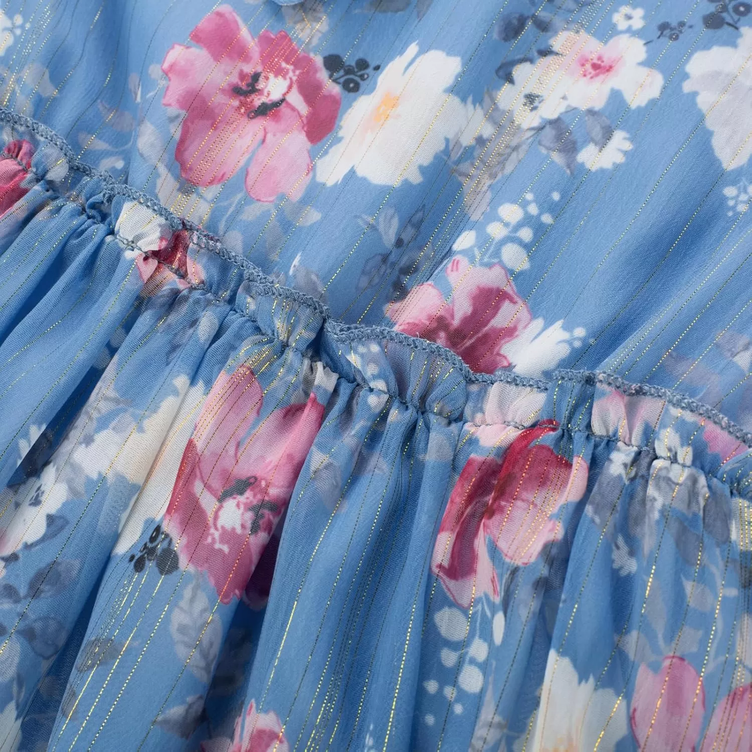 imageGRACE KARIN Girls Fall Long Sleeve Dress Formal Party Holiday Smocked Waist Midi Dresses 512YearsGray Blue