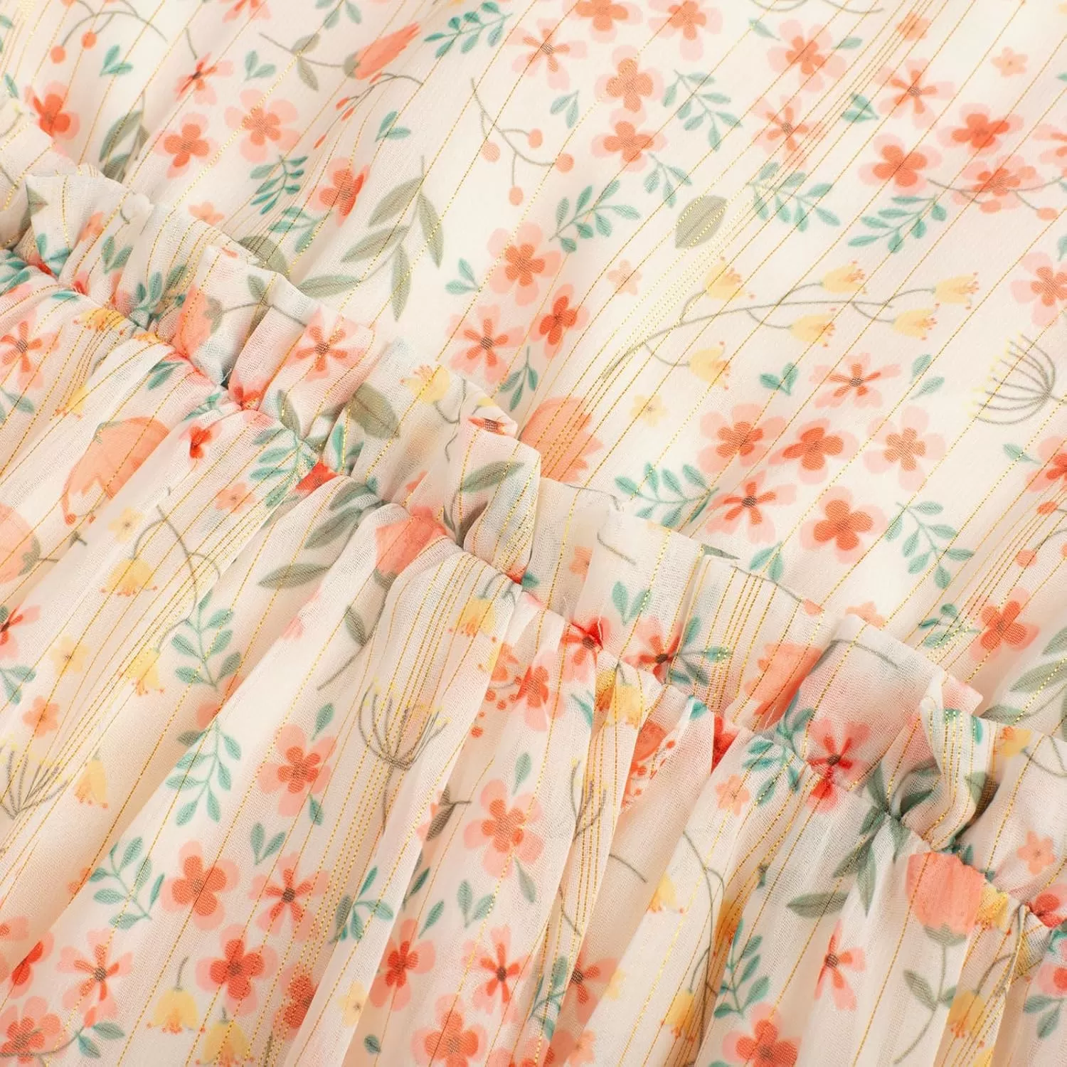 imageGRACE KARIN Girls Fall Long Sleeve Dress Formal Party Holiday Smocked Waist Midi Dresses 512YearsPink Floral