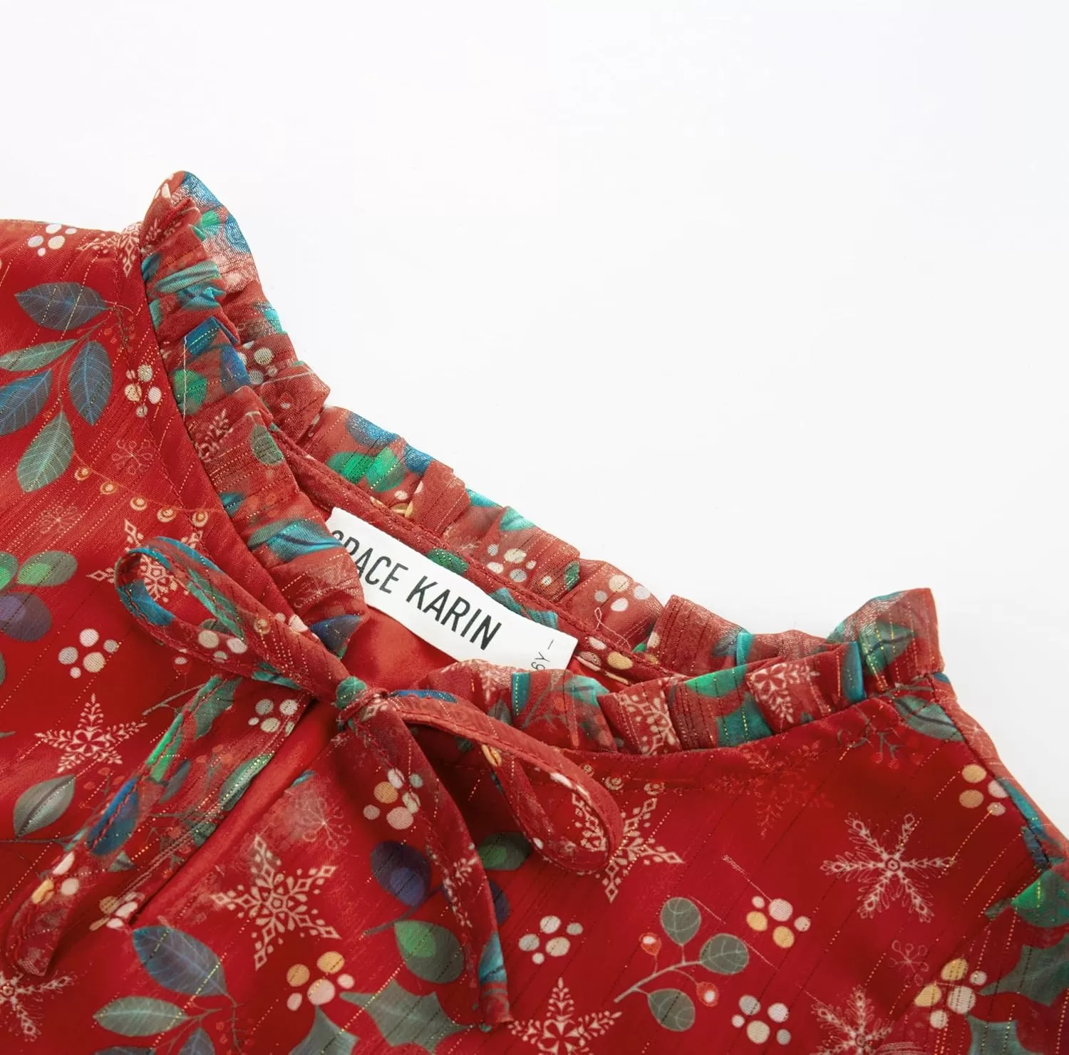 imageGRACE KARIN Girls Fall Long Sleeve Dress Formal Party Holiday Smocked Waist Midi Dresses 512YearsRed Leaves