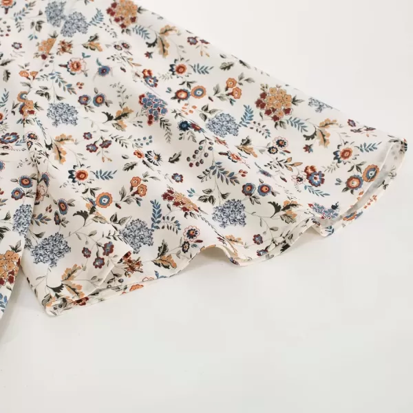 imageGRACE KARIN 2024 Womens Elegant V Neck Floral Peplum Tops Tie Front Short Bell Sleeve Shirts Tops BlouseApricot Floral