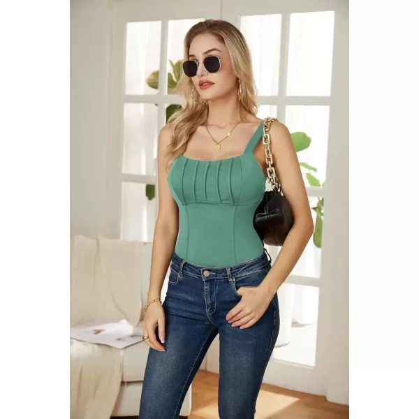 imageGRACE KARIN Bustier Corset Top for Women Sexy Slim Cami Tank Top Black White Summer Sleeveless PartyGrass Green