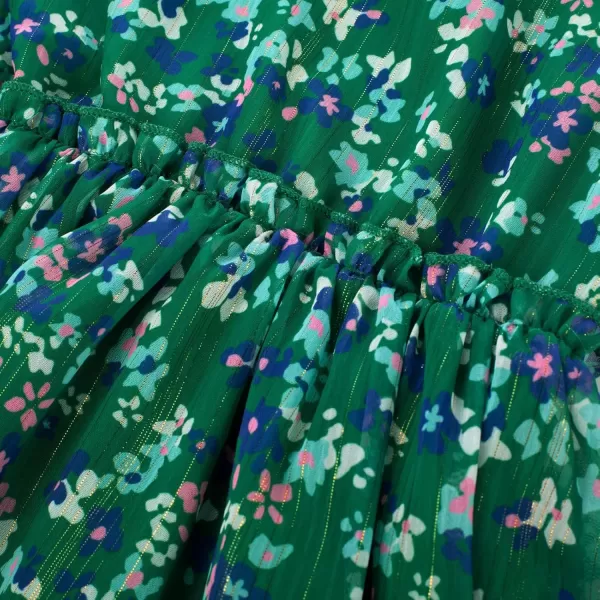 imageGRACE KARIN Girls Fall Long Sleeve Dress Formal Party Holiday Smocked Waist Midi Dresses 512YearsDark Green