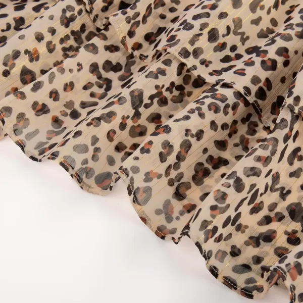 imageGRACE KARIN Girls Fall Long Sleeve Dress Formal Party Holiday Smocked Waist Midi Dresses 512YearsLeopard