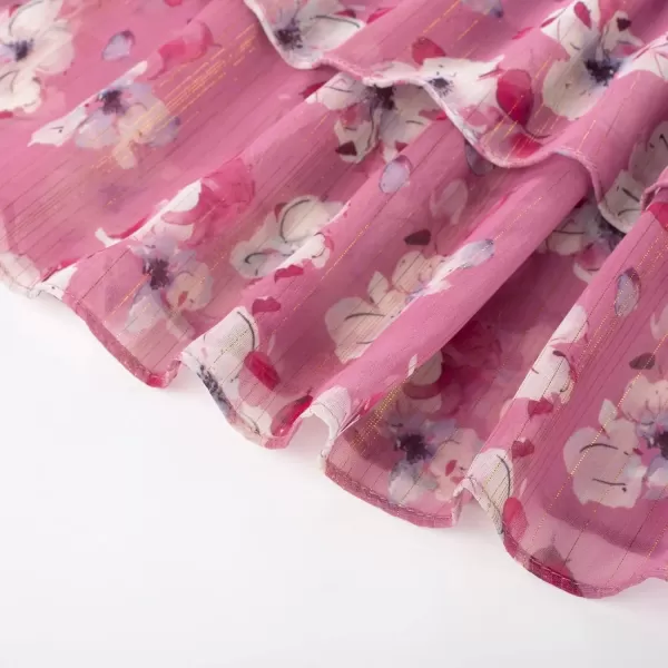 imageGRACE KARIN Girls Fall Long Sleeve Dress Formal Party Holiday Smocked Waist Midi Dresses 512YearsPink