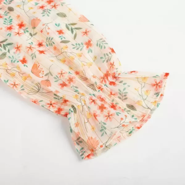 imageGRACE KARIN Girls Fall Long Sleeve Dress Formal Party Holiday Smocked Waist Midi Dresses 512YearsPink Floral