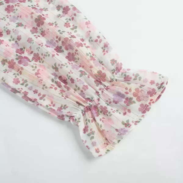 imageGRACE KARIN Girls Fall Long Sleeve Dress Formal Party Holiday Smocked Waist Midi Dresses 512YearsPurple Floral