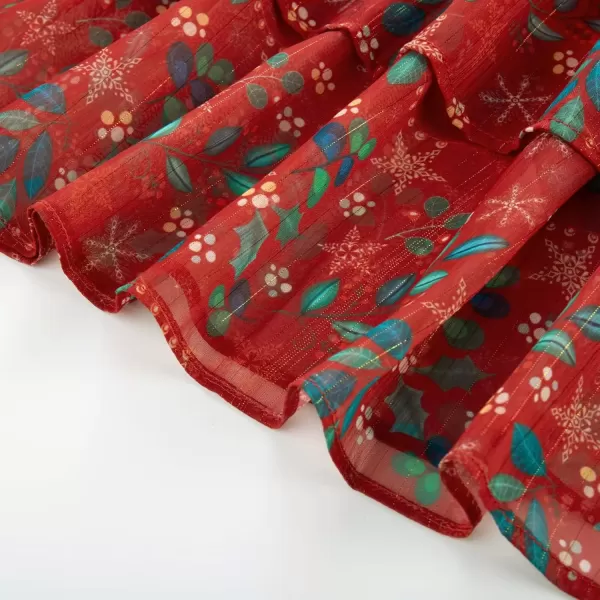 imageGRACE KARIN Girls Fall Long Sleeve Dress Formal Party Holiday Smocked Waist Midi Dresses 512YearsRed Leaves