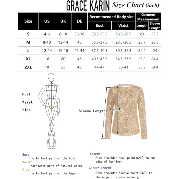 imageGRACE KARIN Sequin Tops for Women Backless Long Sleeve Sparkly Glitter Tops Crew Neck Draped Back Flowy Sparkle Party ShirtsZwine Red