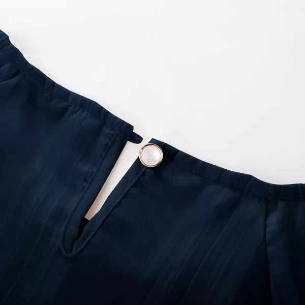imageGRACE KARIN Womens Satin Silk Long Sleeve Tops Casual Work Blouses Basic Striped Shirts Pullover TopsRoyal Blue