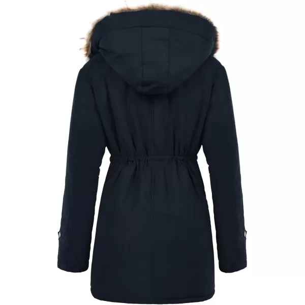 imageGRACE KARIN Womens Winter Coats Fleece Parkas Anoraks Hooded Military Jacket CoatsDark Blue