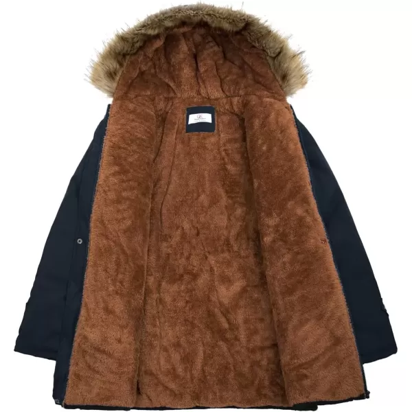 imageGRACE KARIN Womens Winter Coats Fleece Parkas Anoraks Hooded Military Jacket CoatsDark Blue
