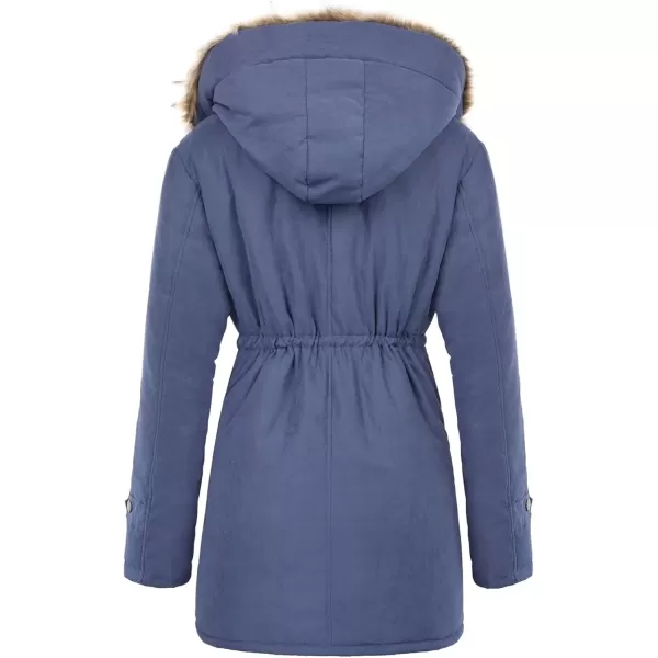 imageGRACE KARIN Womens Winter Coats Fleece Parkas Anoraks Hooded Military Jacket CoatsNavy Blue