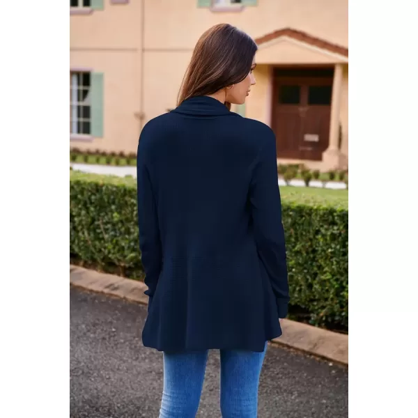 imageGRACE KARIN Womens 2024 Draped Irregular Hem Open Front Long Cardigan Casual Long Sleeve Soft Knitted SweaterNavy Blue