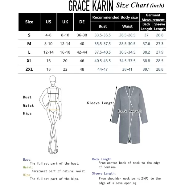 imageGRACE KARIN Womens 2024 Long Cardigan Sweater Lightweight Knit Blazer Jacket Long Sleeve Coatigan with PocketsBlack