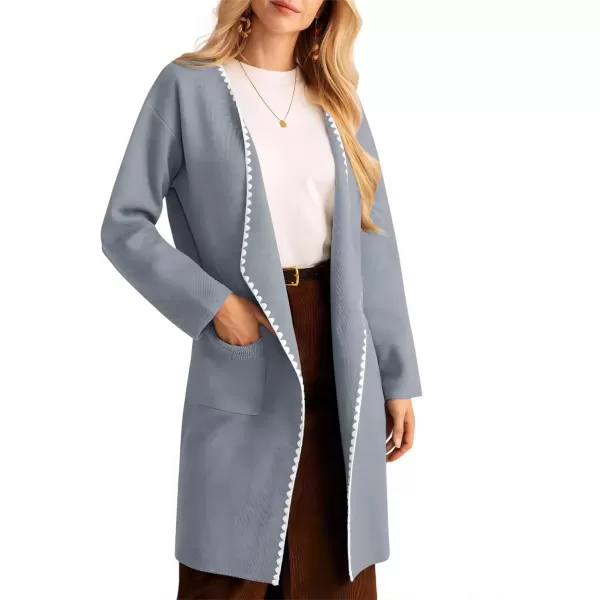 imageGRACE KARIN Womens 2024 Long Cardigan Sweater Lightweight Knit Blazer Jacket Long Sleeve Coatigan with PocketsLight Grey