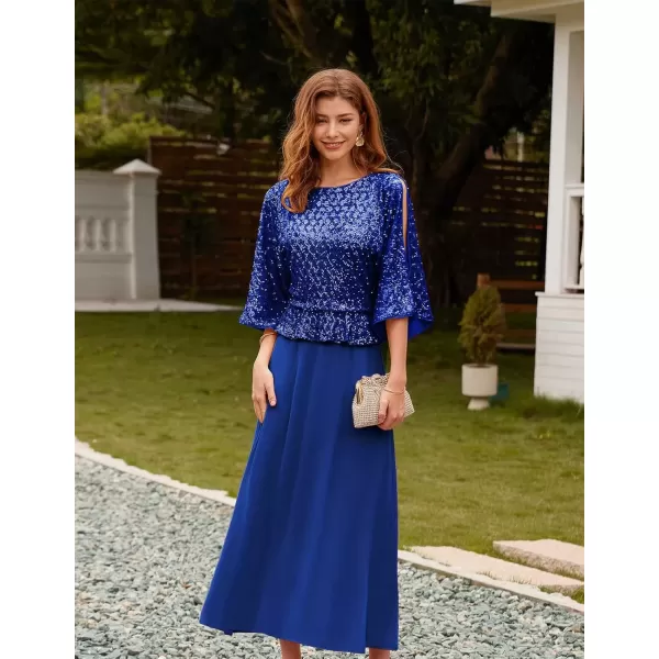 imageGRACE KARIN Sequin Dress for Women 2024 Mother of The Bride Dresses Wedding Guest Formal Chiffon Evening GownRoyal Blue