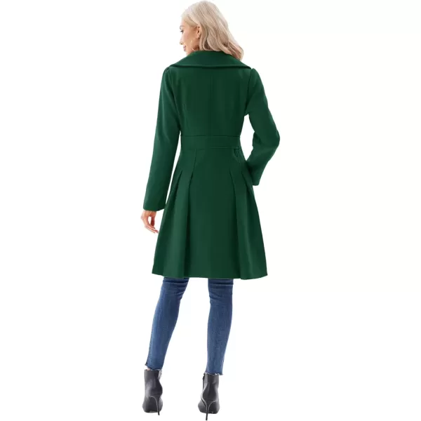 imageGRACE KARIN 2024 Womens Fashion Trench Coat Notch Lapel Double Breasted Thick A Line Pea Coats Jacket with PocketsS2XLDark Green