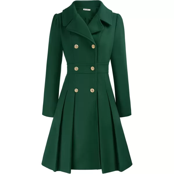 imageGRACE KARIN 2024 Womens Fashion Trench Coat Notch Lapel Double Breasted Thick A Line Pea Coats Jacket with PocketsS2XLDark Green