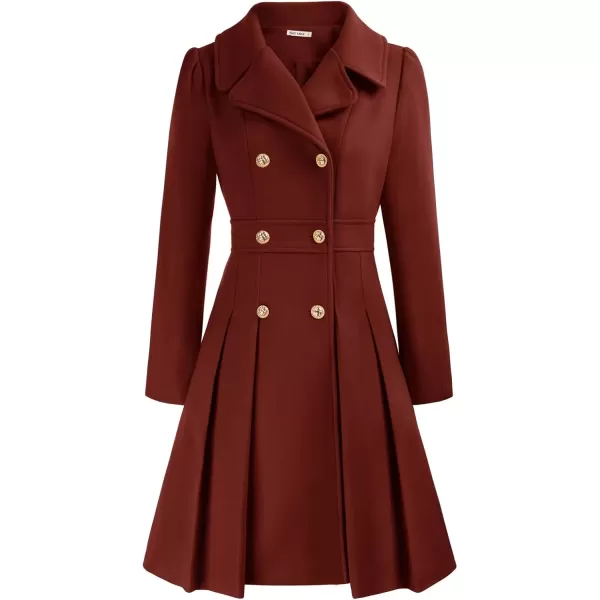 imageGRACE KARIN 2024 Womens Fashion Trench Coat Notch Lapel Double Breasted Thick A Line Pea Coats Jacket with PocketsS2XLDark Red