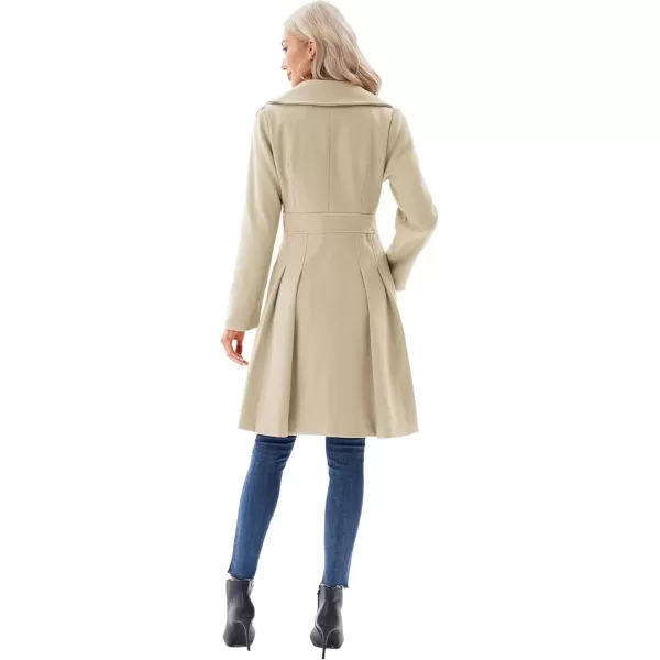 imageGRACE KARIN 2024 Womens Fashion Trench Coat Notch Lapel Double Breasted Thick A Line Pea Coats Jacket with PocketsS2XLLight Khaki