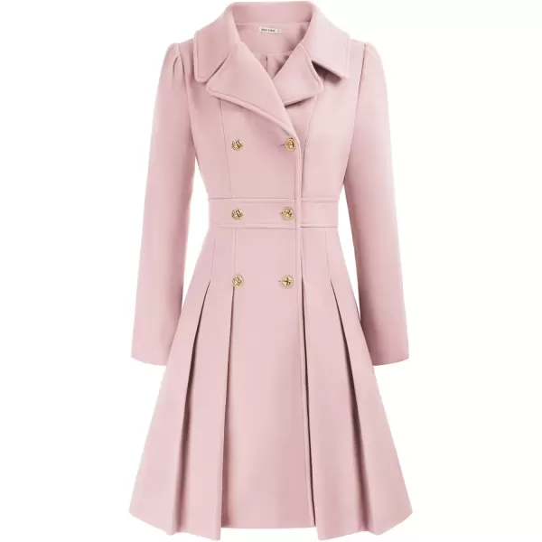 imageGRACE KARIN 2024 Womens Fashion Trench Coat Notch Lapel Double Breasted Thick A Line Pea Coats Jacket with PocketsS2XLLight Pink