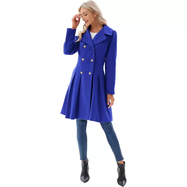 imageGRACE KARIN 2024 Womens Fashion Trench Coat Notch Lapel Double Breasted Thick A Line Pea Coats Jacket with PocketsS2XLRoyal Blue