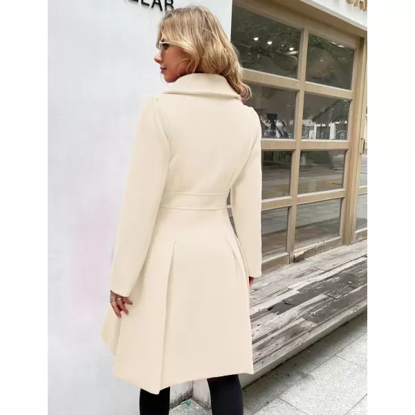 imageGRACE KARIN 2024 Womens Fashion Trench Coat Notch Lapel Double Breasted Thick A Line Pea Coats Jacket with PocketsS2XLWhite