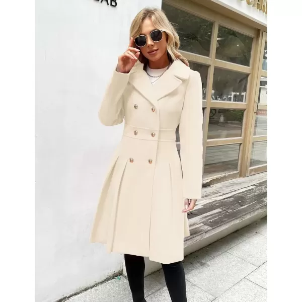 imageGRACE KARIN 2024 Womens Fashion Trench Coat Notch Lapel Double Breasted Thick A Line Pea Coats Jacket with PocketsS2XLWhite