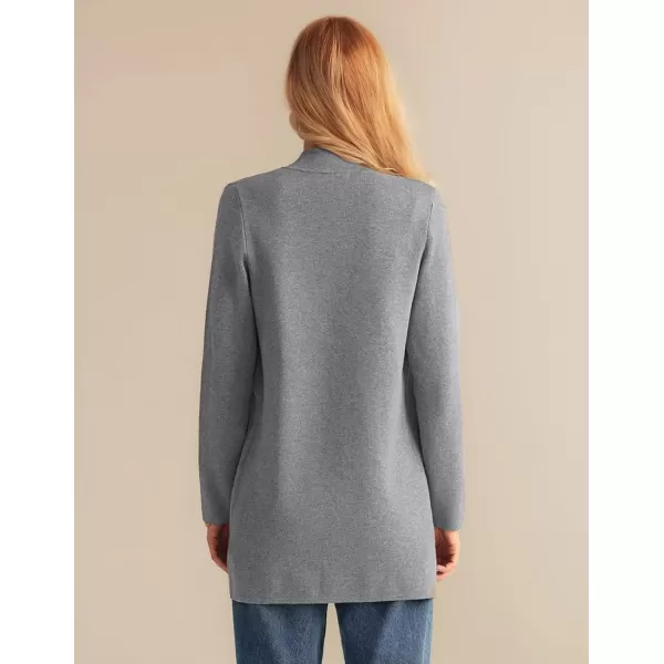 imageGRACE KARIN Womens 2024 Fall Long Sleeve Knit Cardigan Coat Open Front Notch Collar Sweater Blazer Coatigan JacketsHeather Grey