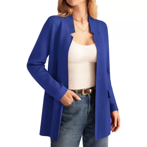 imageGRACE KARIN Womens 2024 Fall Long Sleeve Knit Cardigan Coat Open Front Notch Collar Sweater Blazer Coatigan JacketsRoyal Blue