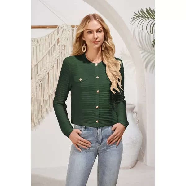 imageGRACE KARIN Womens Knit Cardigan Sweaters Long Sleeve Open Front Button Down Trendy Jackets Lightweight Fall OutfitsArmy Green