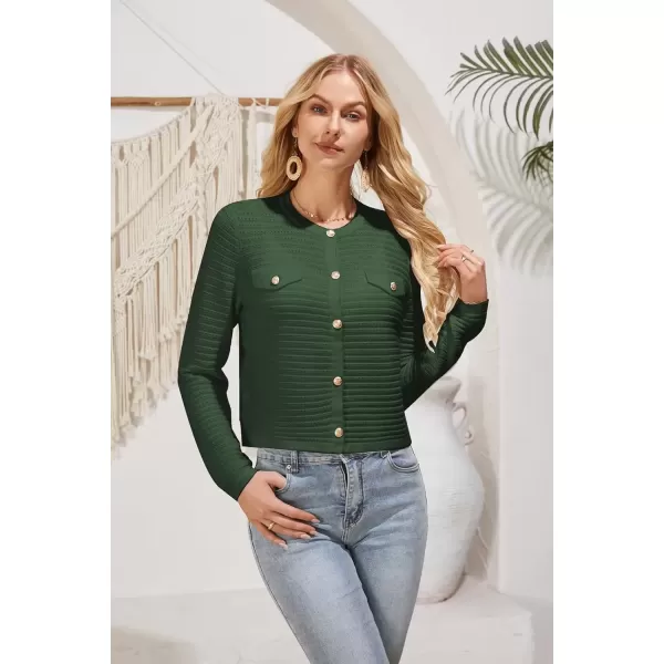 imageGRACE KARIN Womens Knit Cardigan Sweaters Long Sleeve Open Front Button Down Trendy Jackets Lightweight Fall OutfitsArmy Green