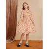 imageGRACE KARIN Girls Floral Long Sleeve Dresses Kid Mock Neck High Waist Casual Formal Elegant Fall Dress Size 514YBeige Flower