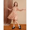 imageGRACE KARIN Girls Floral Long Sleeve Dresses Kid Mock Neck High Waist Casual Formal Elegant Fall Dress Size 514YBeige Flower