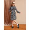 imageGRACE KARIN Girls Floral Long Sleeve Dresses Kid Mock Neck High Waist Casual Formal Elegant Fall Dress Size 514YBlack Flower